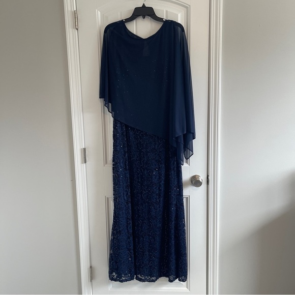 MARINA Asymmetrical Navy Blue Dress - Picture 1 of 8